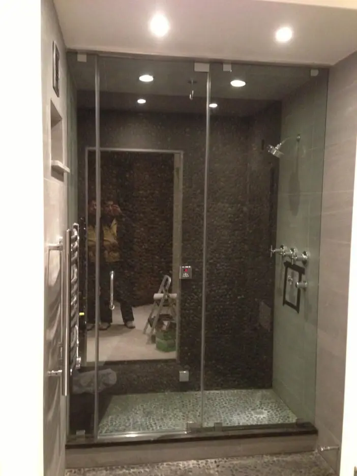 In-Line shower door installed by ABC