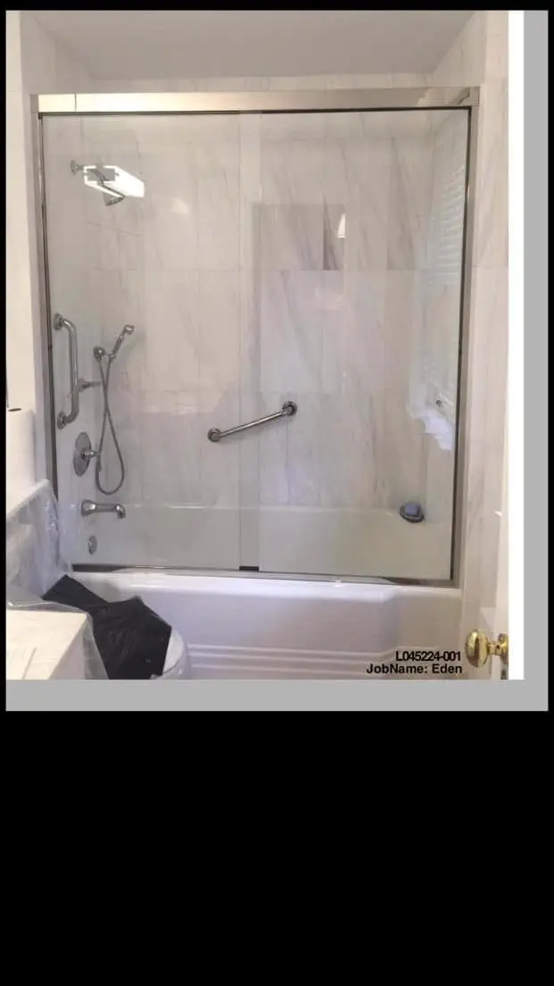 Framed shower door installed by ABC