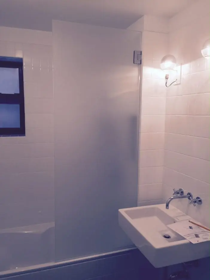 Splash Guards shower door installed by ABC