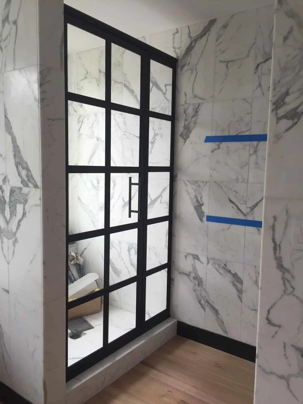 Grid Doors shower door installed by ABC