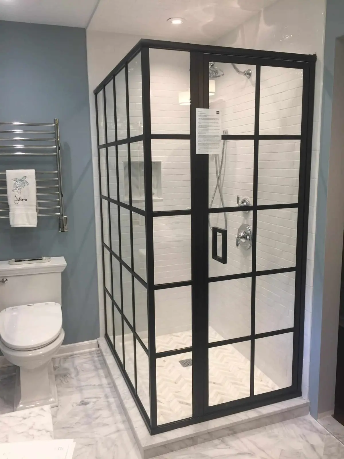 Grid Doors shower door installed by ABC