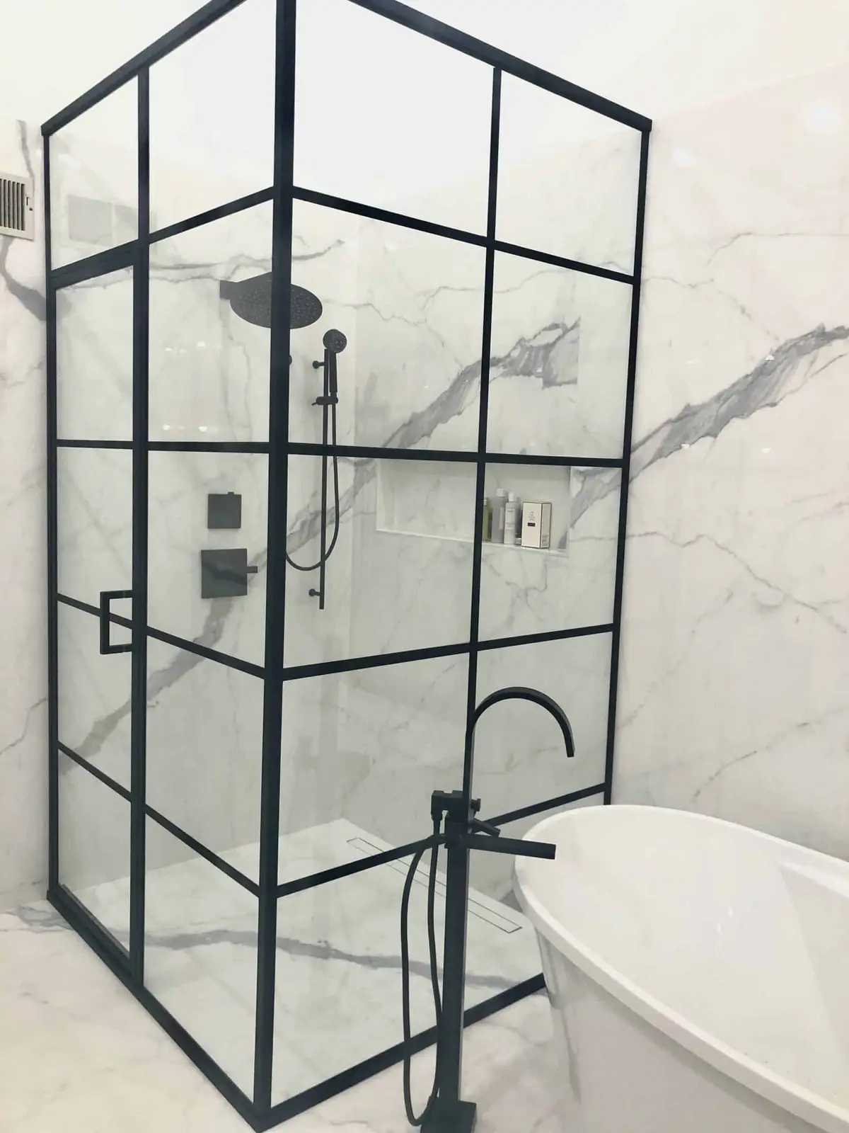 Grid Doors shower door installed by ABC