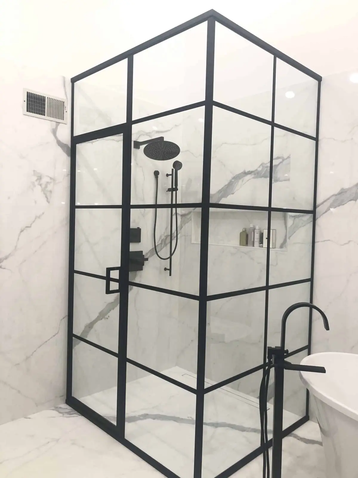 Grid Doors shower door installed by ABC