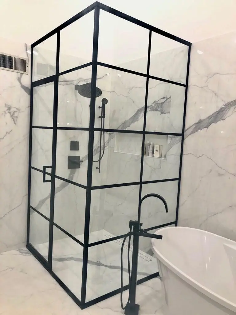 Grid Doors shower door installed by ABC