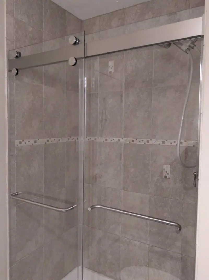 Duet shower door installed by ABC