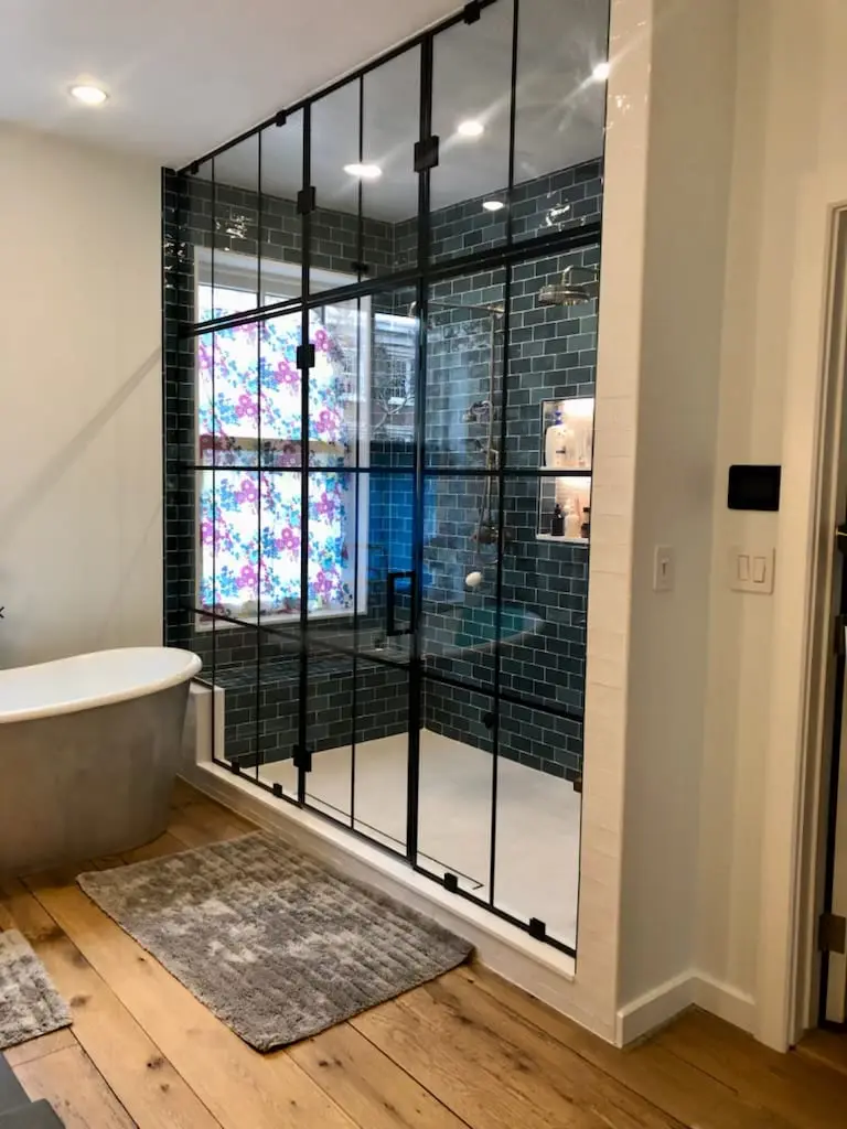 Grid Doors shower door installed by ABC