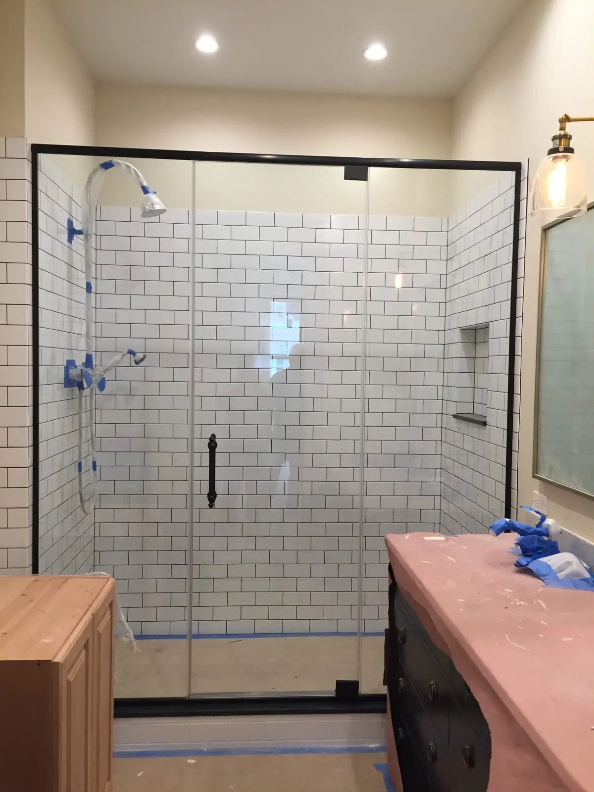 High-End Framed shower door installed by ABC