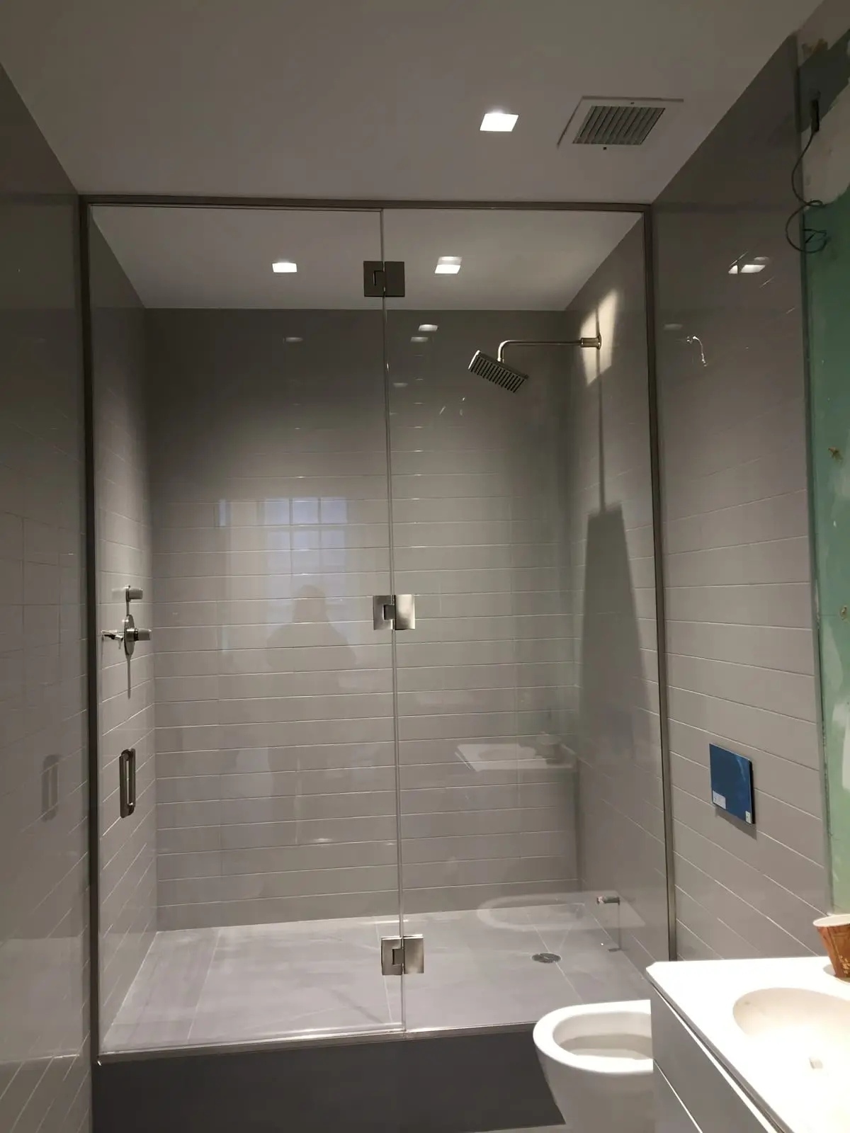 High-End Framed shower door installed by ABC