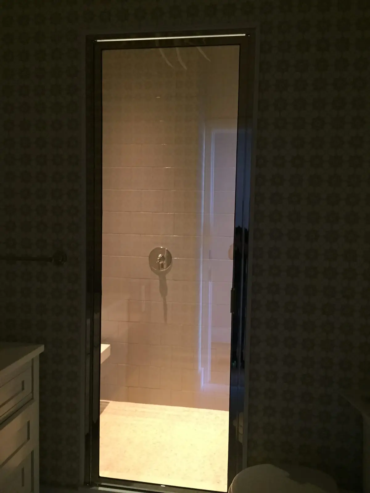 High-End Framed shower door installed by ABC