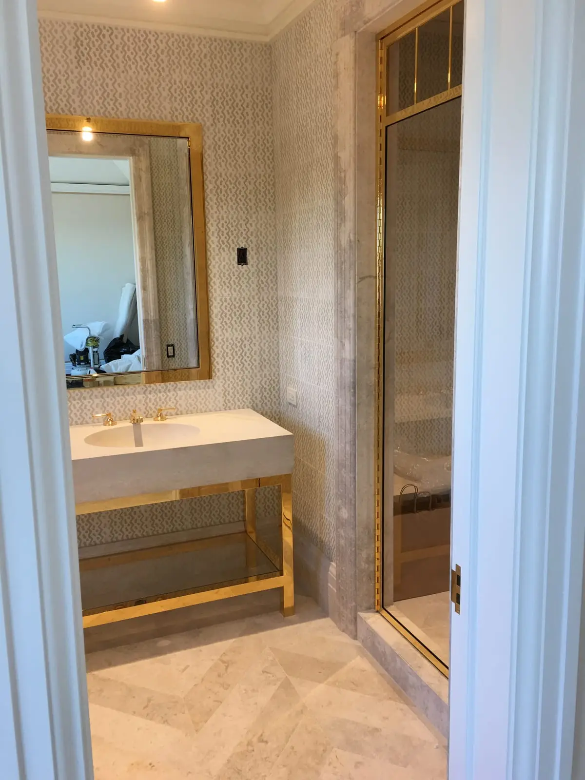 High-End Framed shower door installed by ABC