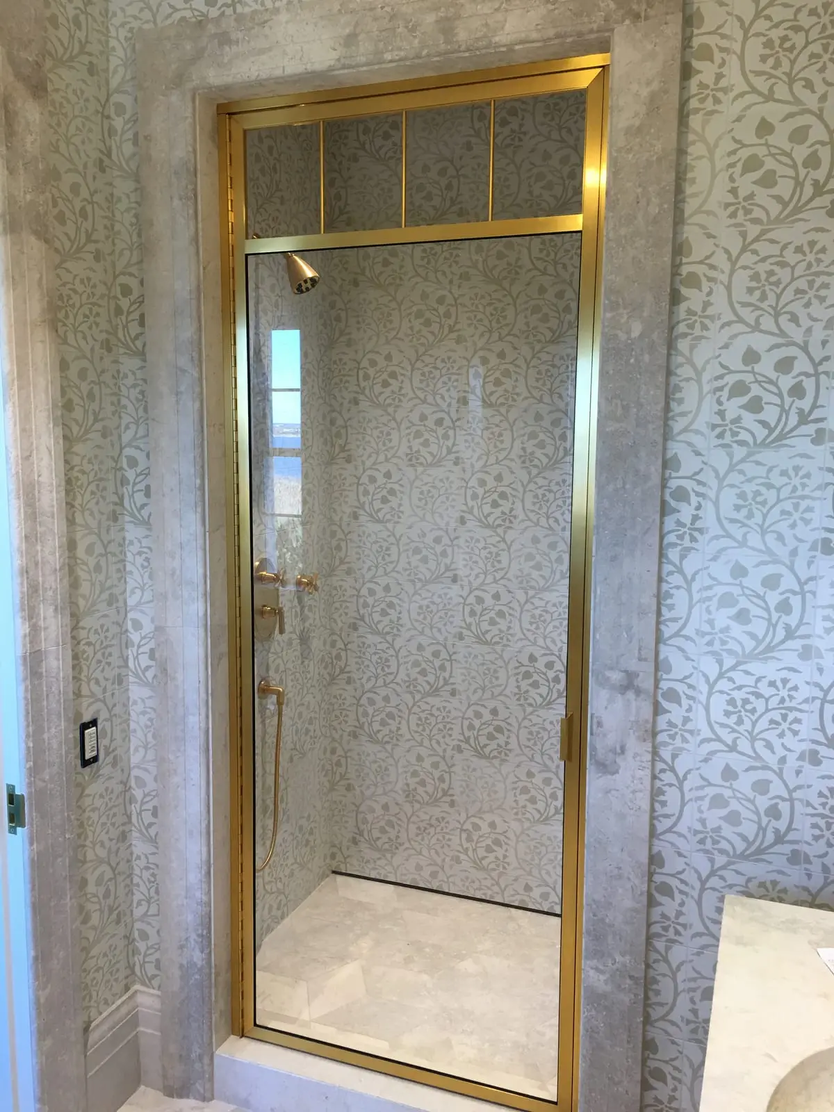 High-End Framed shower door installed by ABC