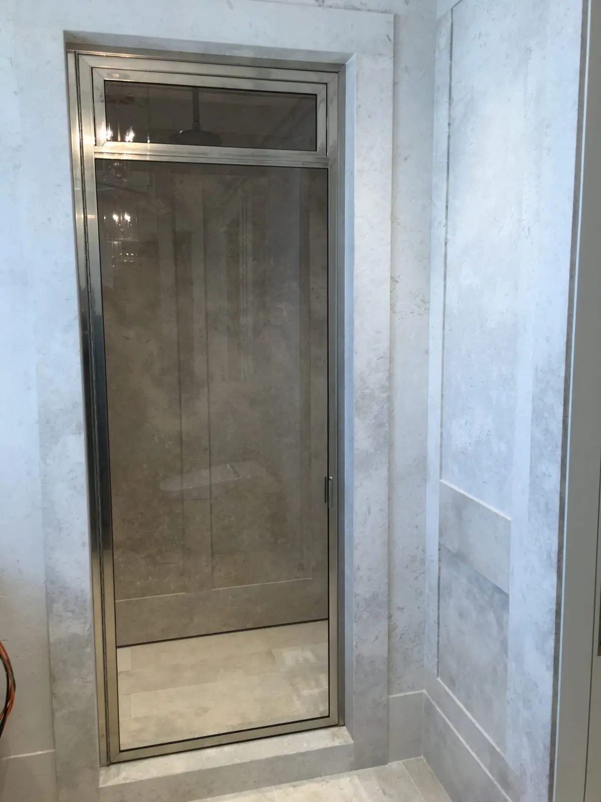 High-End Framed shower door installed by ABC