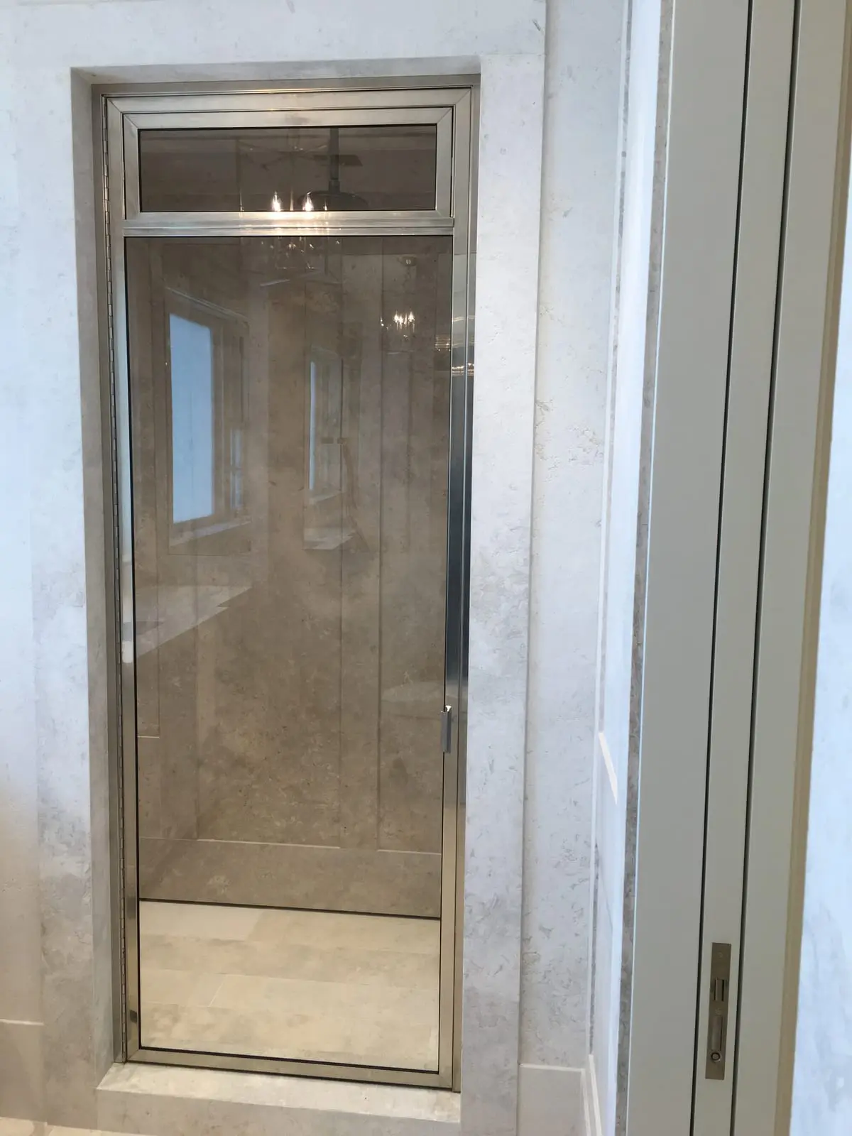 High-End Framed shower door installed by ABC