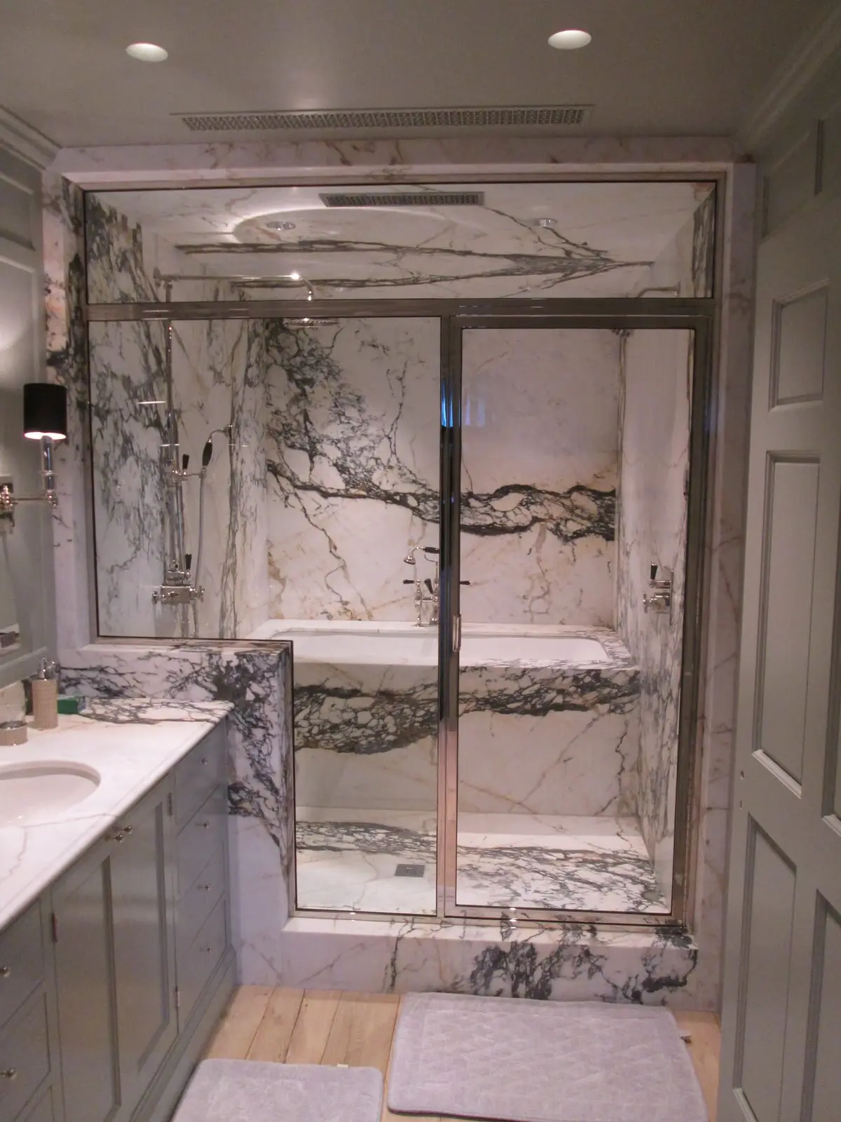 High-End Framed shower door installed by ABC