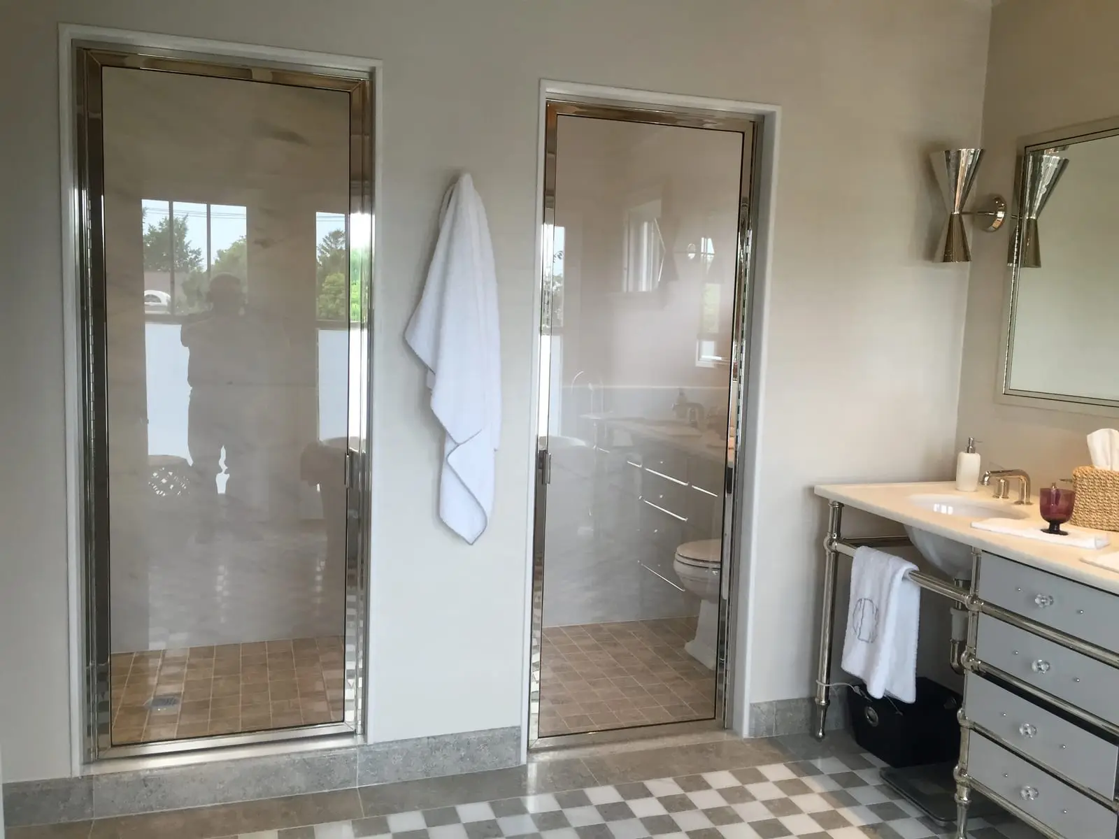 High-End Framed shower door installed by ABC
