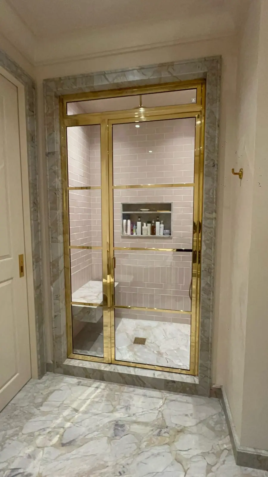 High-End Framed shower door installed by ABC