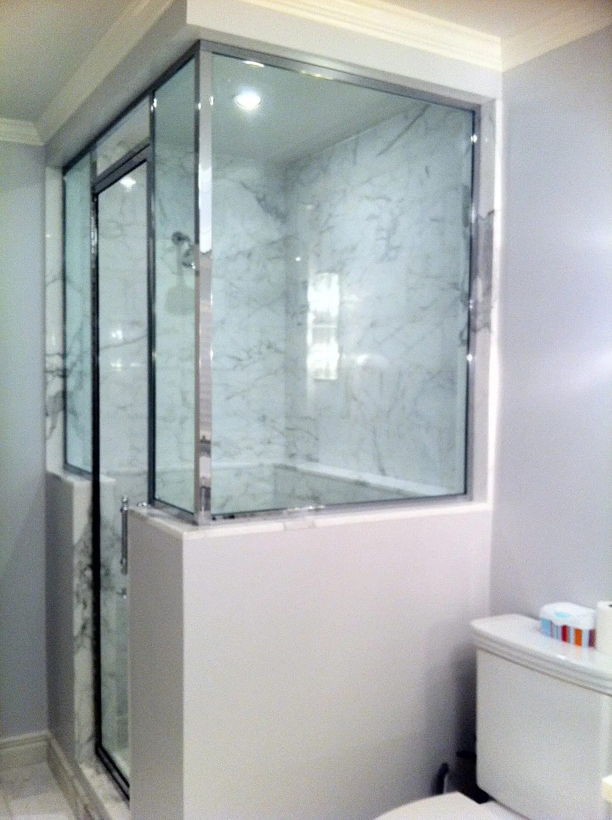 High-End Framed shower door installed by ABC
