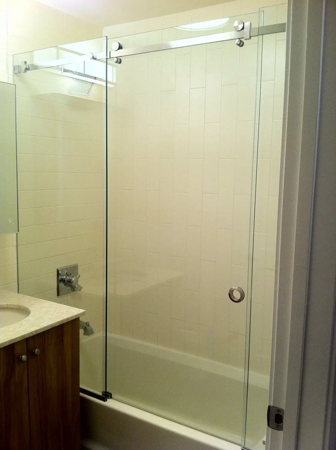 Serenity shower door installed by ABC