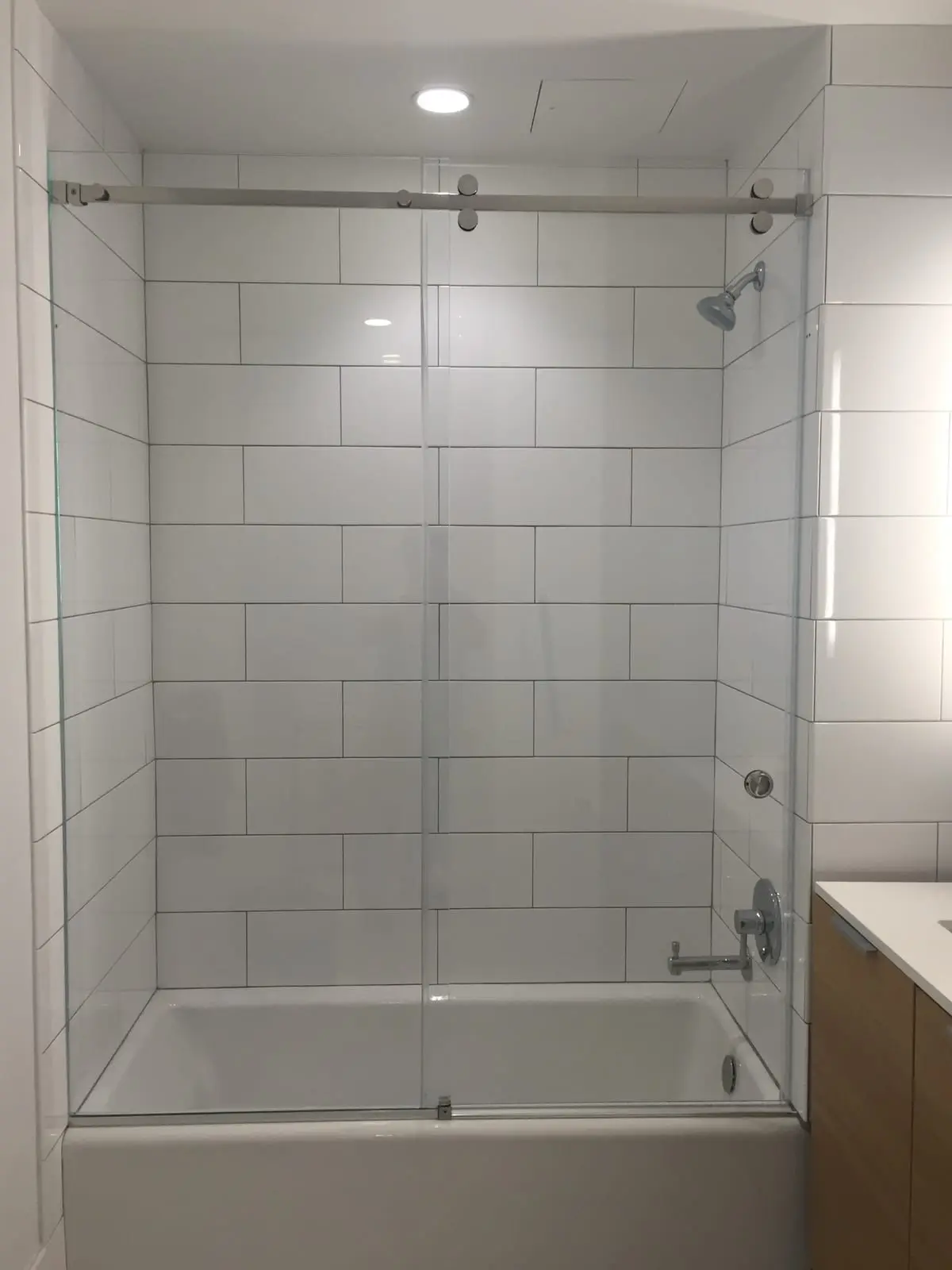 Serenity shower door installed by ABC