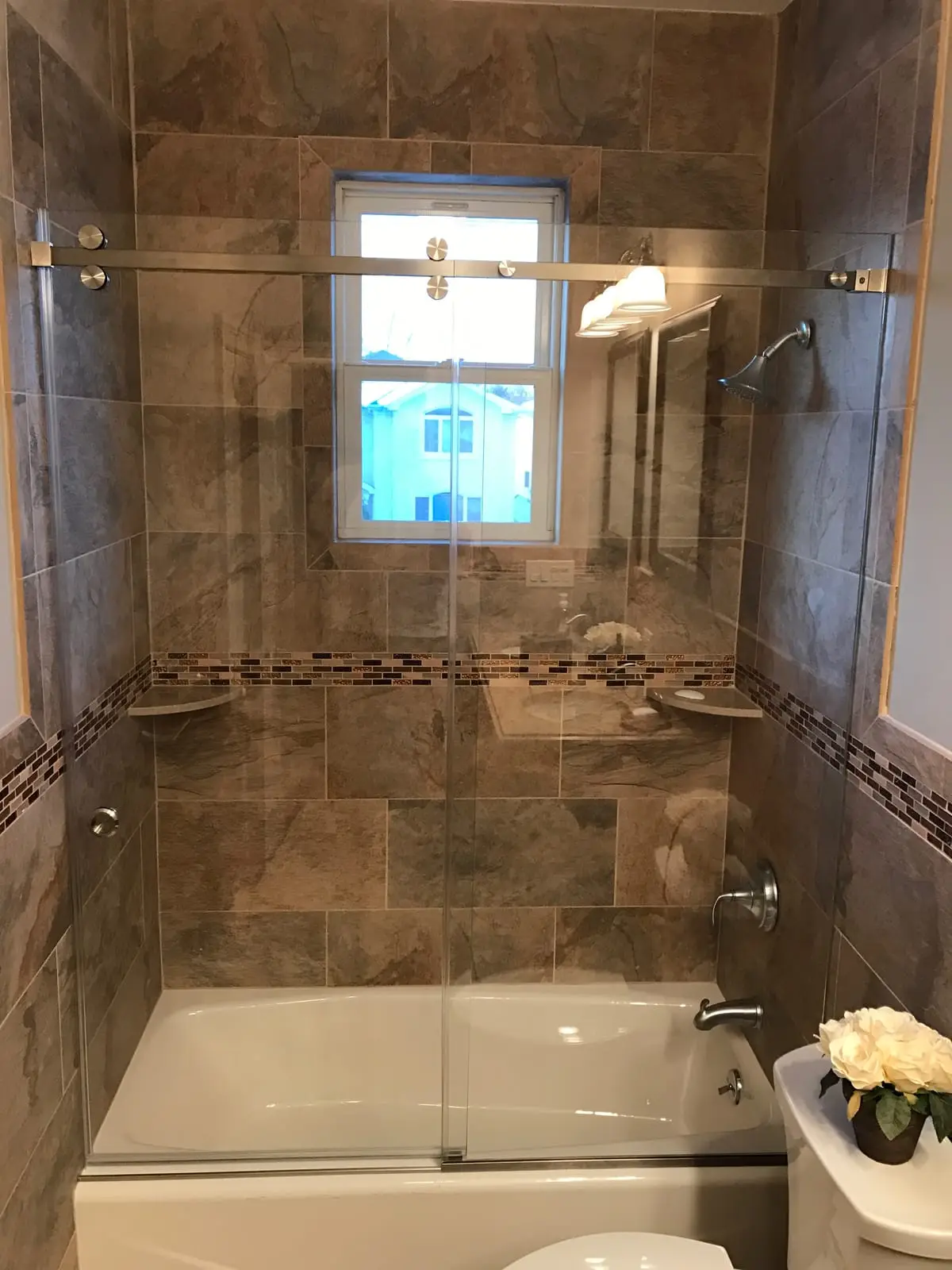 Serenity shower door installed by ABC