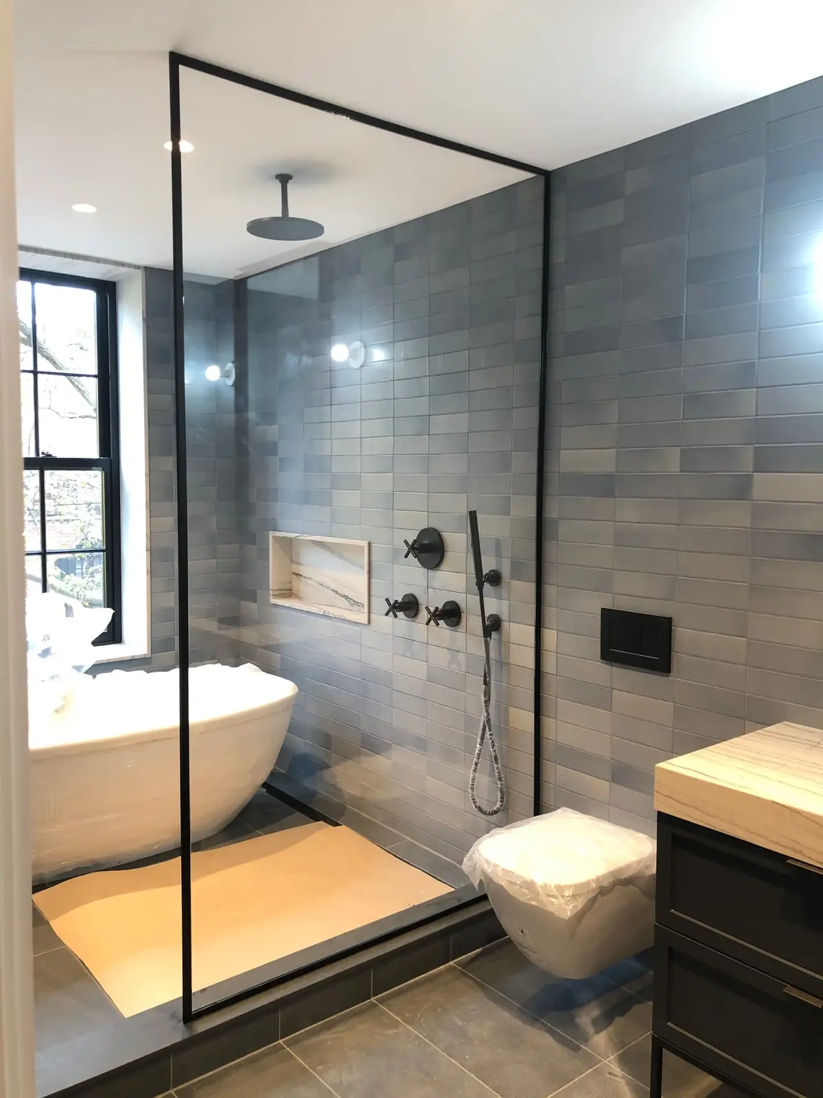 Splash Guards shower door installed by ABC
